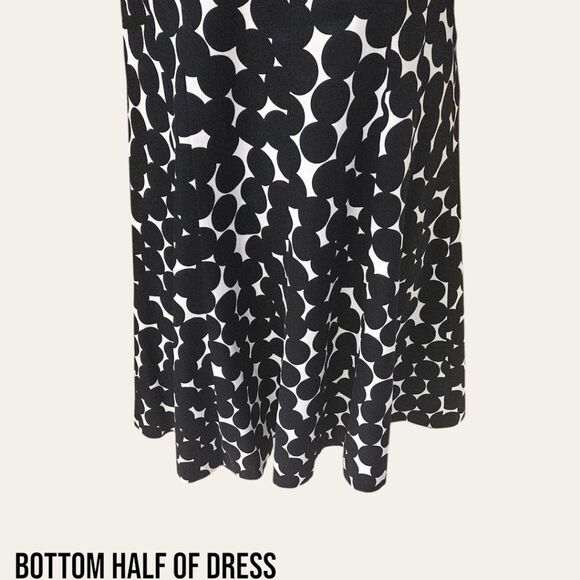 JONES WEAR COLLECTION Special Occasion Black & white dot Midi dress Size 12 - Picture 6 of 16